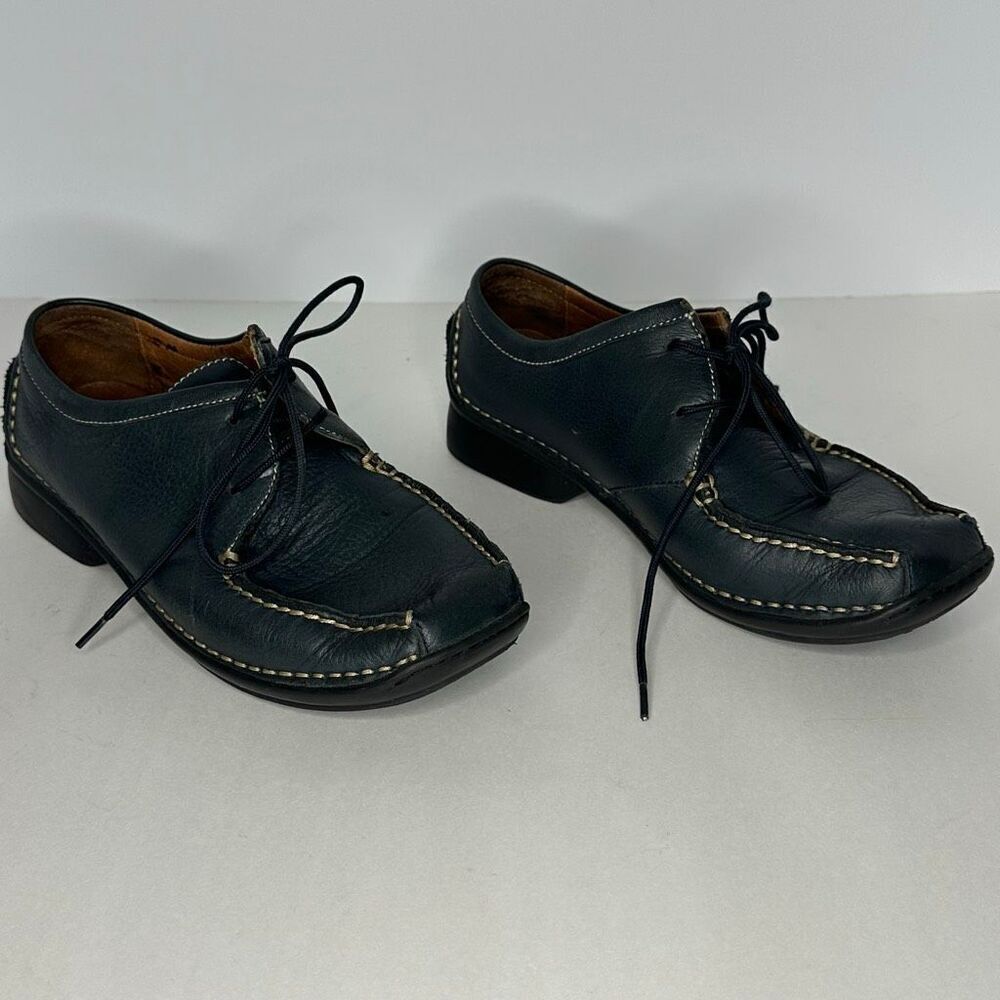 Hush Puppies Carlisle Leather Lace-up Loafers Navy Blue | Women Size 6.5